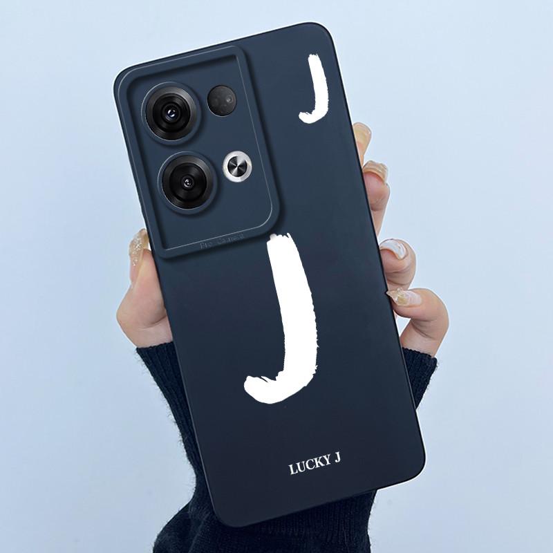 For OPPO Reno 8 Pro 5G Reno8 Reno8 Pro Plus Shockproof Phone Case Lucky Initial Letter Casing Silicone Soft Matte Back Cover