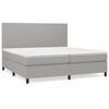 3141641 vidaXL Lit à sommier tapissier avec matelas Gris clair 200x200cm Tissu