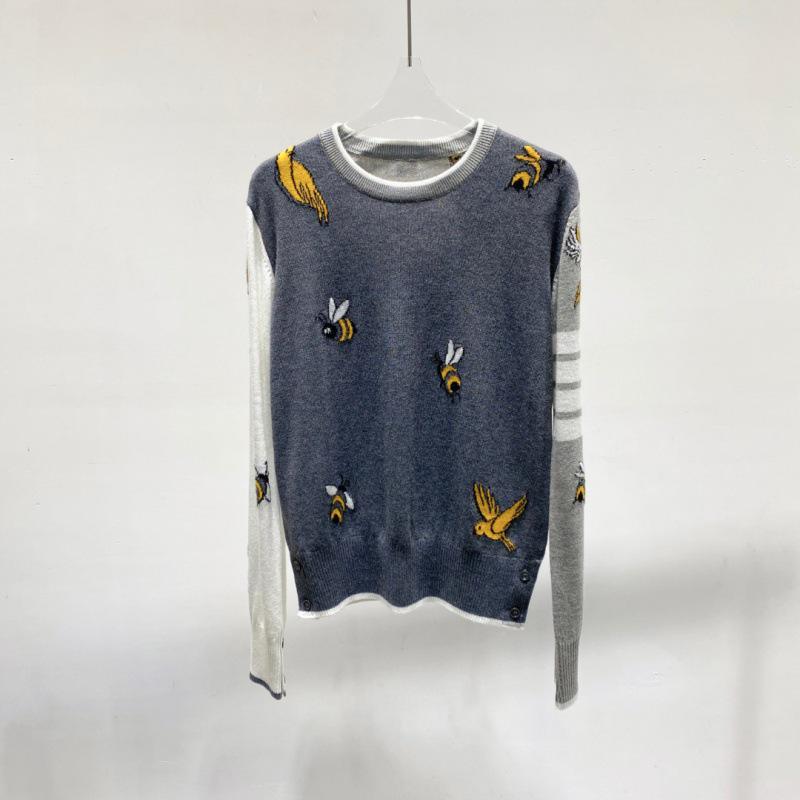 In-Stock Bee Jacquard Wool Slim-Fit Pullover