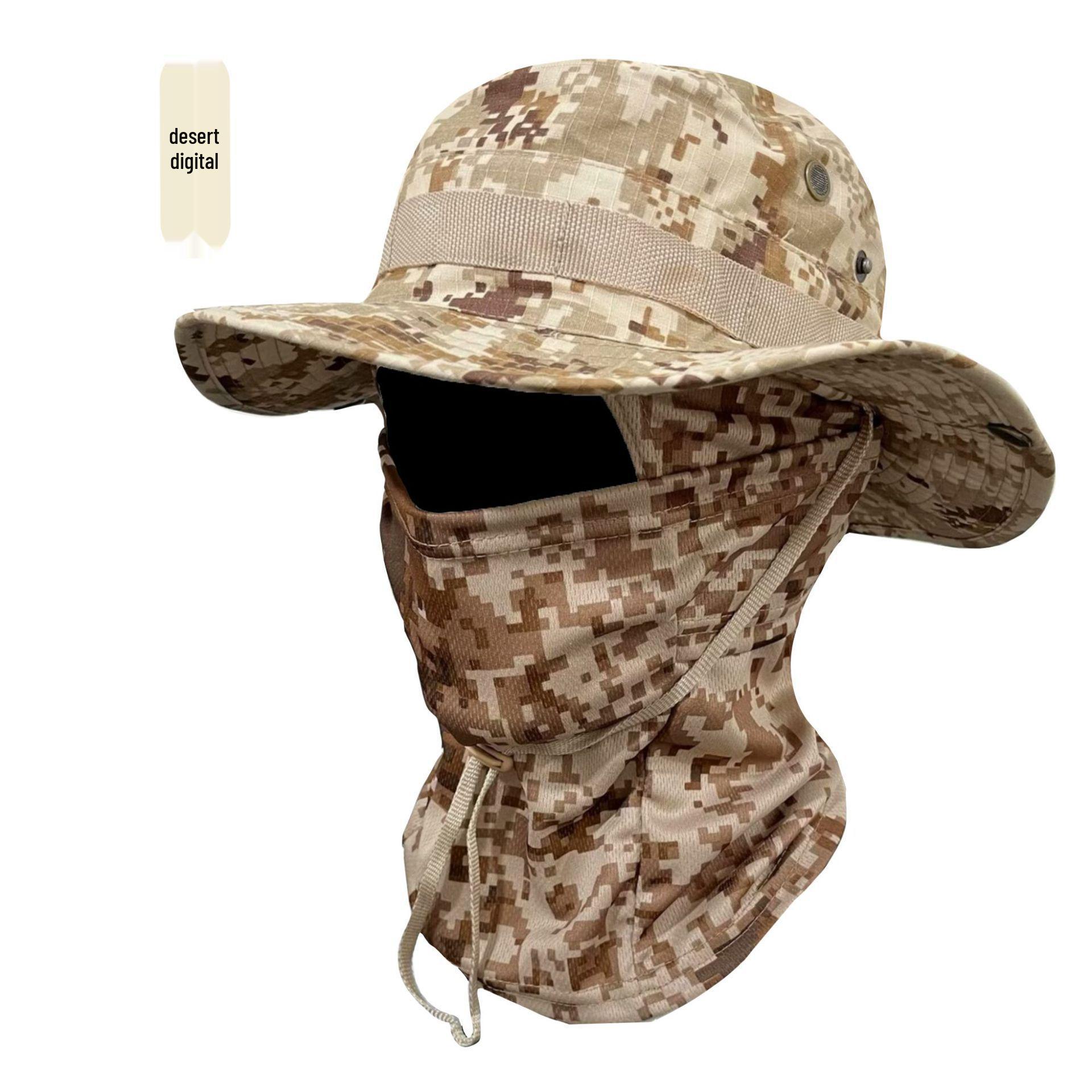 

Camouflage Fisherman Hat & Sun Protection Face Mask Set for Outdoor Activities One Size