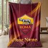 Custom Text Flannel Throw Blanket, Lightweight Cozy Bed Sofa BlanketAS Roma