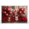 Mocsicka Valentine's Day Photo Backdrop Red Rose Love Balloons Flowers Bear Wallpaper Decorations Girl Woman Wedding Backgrounds