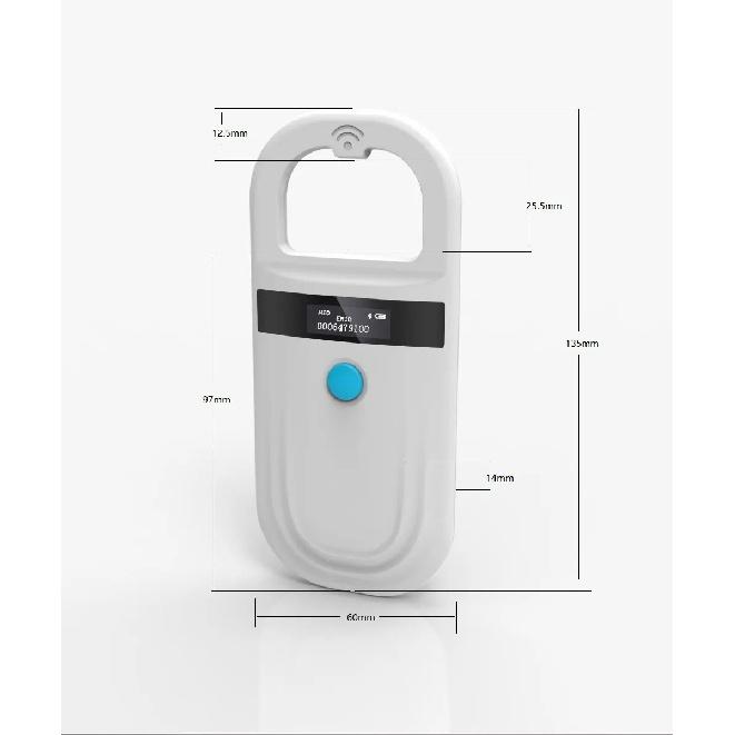128/256 Records Portable Animal Clip Scanner Pet Microchip Display Screen Scanner Animal Handheld Reader for Animal Management