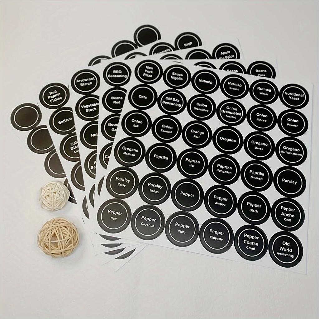 180 Piece Round Chalkboard Labels for Mason Jars - Adhesive Spice Bottle Labels with Names of Herbs and Spices (rosemary, Basil, Thyme, Lavender,)