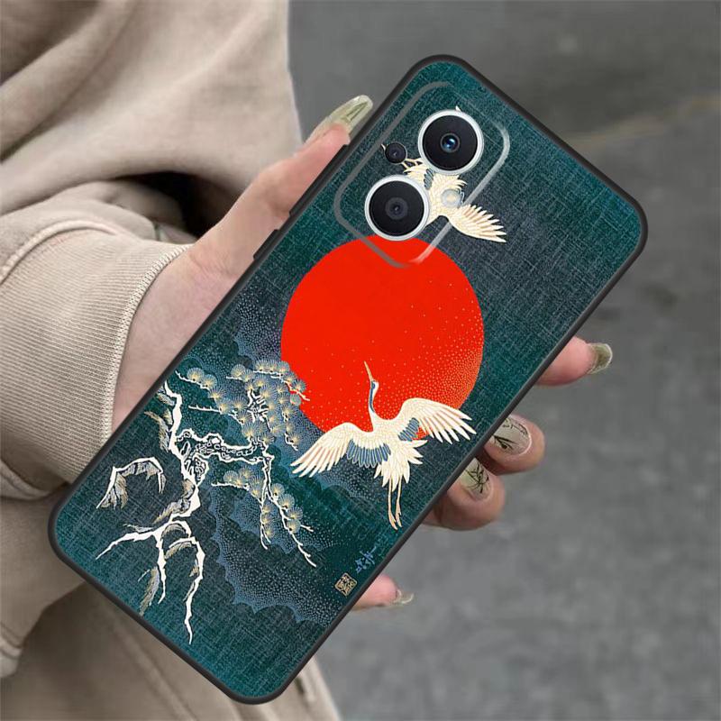 Japanese Style Art Japan Case For OPPO Reno 14F 13F 12F 11F 10 12 13 14 Pro 7 8 Lite OPPO Find X5 X6 X8 X9 Pro Cover