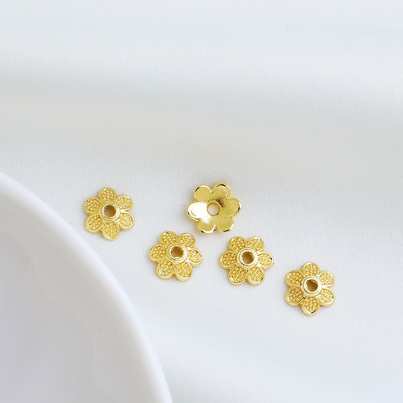 14K Gold Filled Flower Petal Separator Cap for DIY Beading Accessories