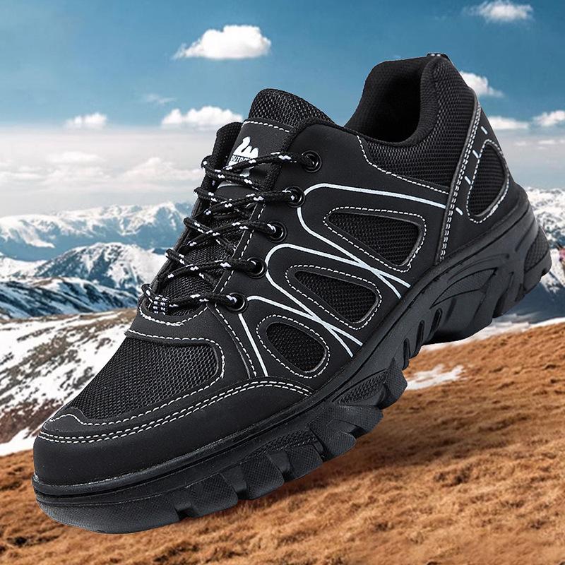 Mountaineering Men's Shoes New Outdoor Round Head Flat Heel Labor Insurance Shoes Casual Trend Warm Comfortable Cold Sticky Mountaineering Shoes
