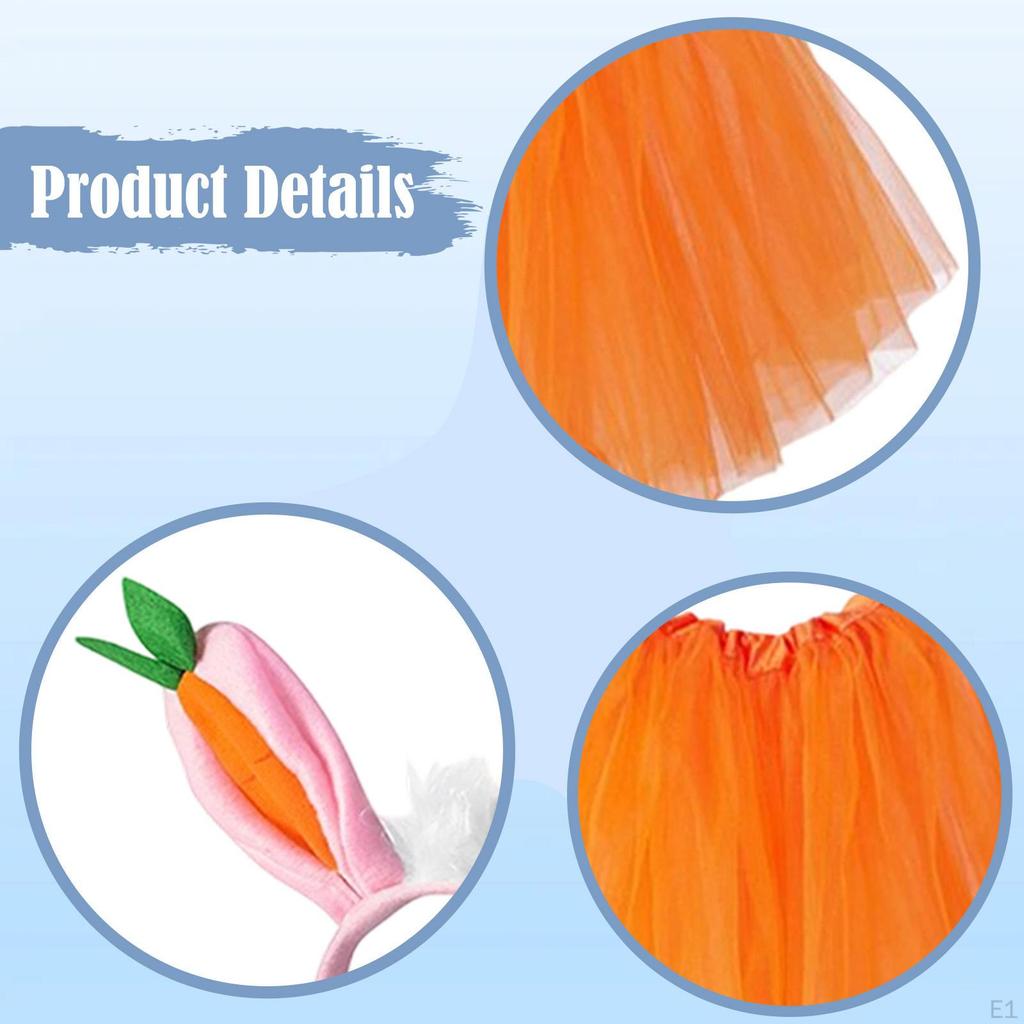 Easter Bunny Rabbit Costume Set Modern Cosplay Skirt Cartoon Hair Band Photo Props Ears Headband for