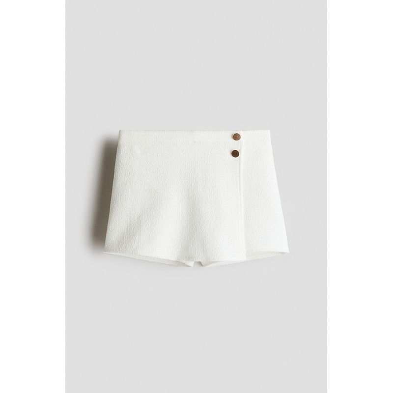 

HM Children s Clothing Girl Pants 2025 Summer New Arrival Cute Soft Plaid Texture Short Pantskirt 1294064 White 130/59(7-8Y)