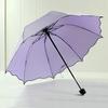 Lovely Women Lotus Leaves Anti UV Dome Parasol Outdoor Sun/Rain Folding Umbrella