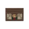 Ophidia Canvas Leather Card Holder Card Holder Unisex Ebony Brown (Unisex) Card Holders 523159 96IWG 8745