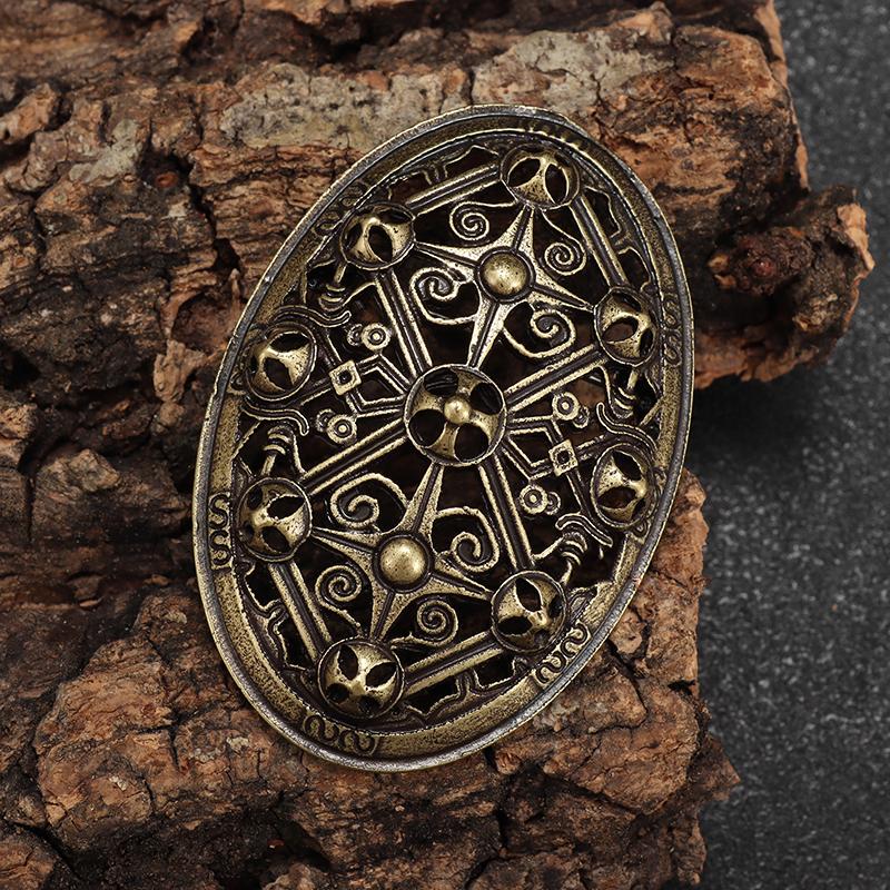 1PC Vintage skandinavischen Schild Brosche nordischen Mythologie keltischen Metall Brosche Punk Amulett Pin für Männer