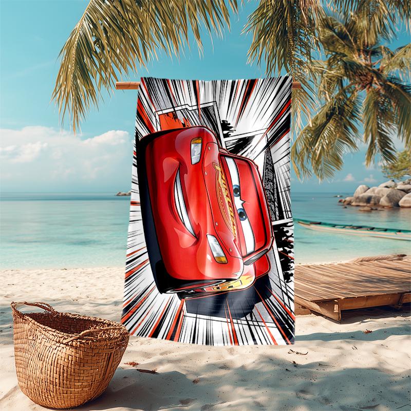 Lightning McQueen Beach Towel Outdoor Camping Beach Towel for Vacation Swim Outdoor Pool Absorbent Bath Towel