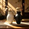 Wabi-sabi Retro Ceramic Vase - New Chinese Vintage Style for Living Room or Tea Room Flower Arrangement