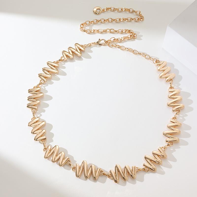 Womens Highquality Silver Waist Chain With Glossy Surface And Fashionable Design