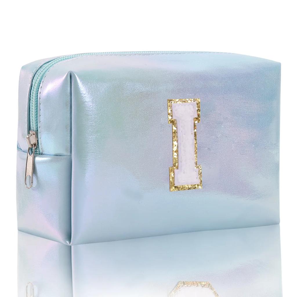 Octagonal Embroidered Letter Makeup Bag Large Capacity Travel Toiletries Storage Bag Handbag Cosmetic Bag Makeup Pouch Organizer