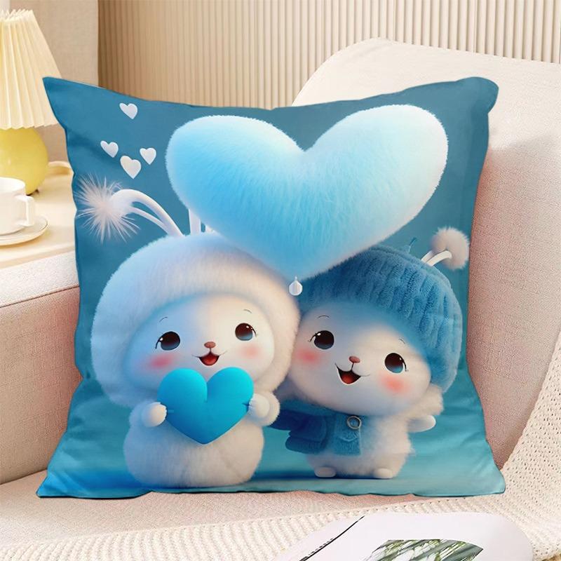 

Спальня Вітальня Квадратна подушка Наволочка Милий кролик Декоративна наволочка 40x40cm