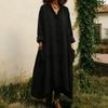Women's Ruffle Trim V Neck Dress Summer Casual Loose Long Sleeve Maxi Dress Flowy Boho Beach Sundress with Pockets