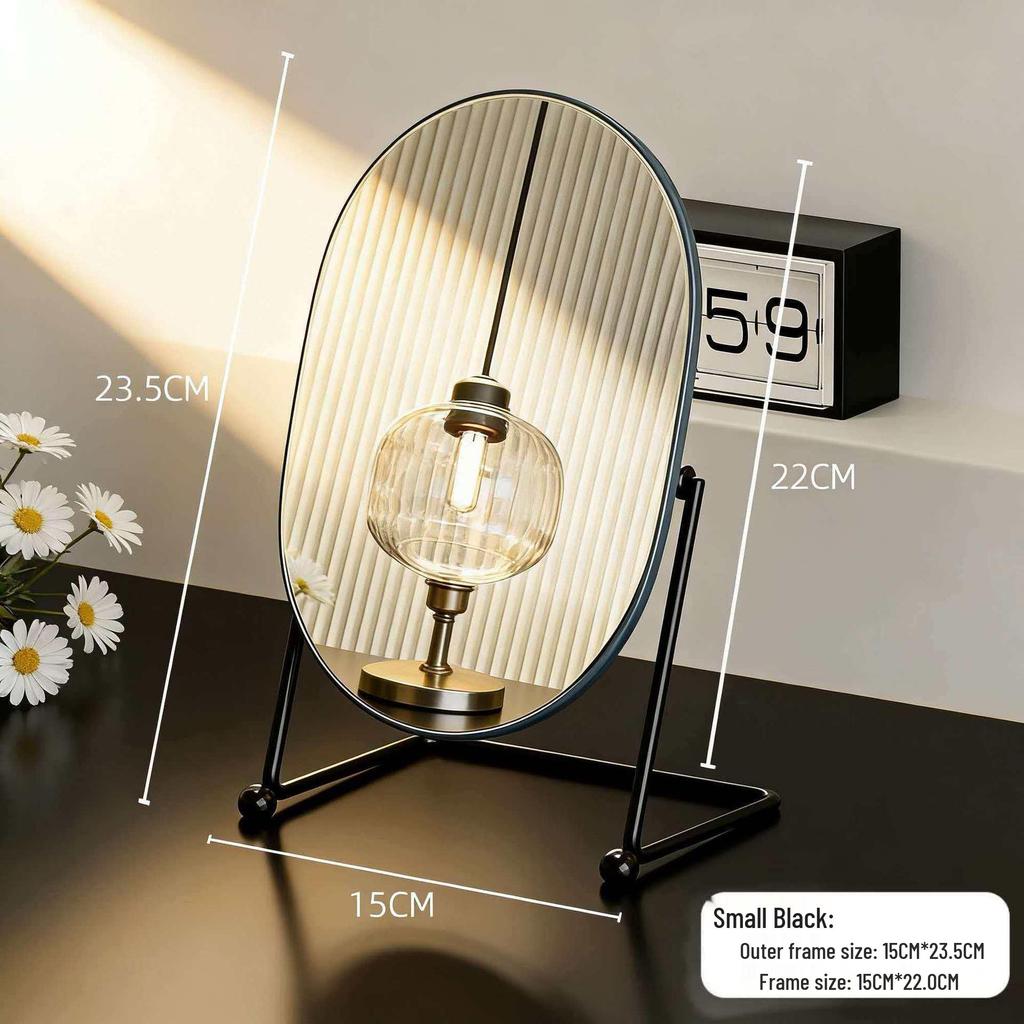 Elegant Rotating Makeup Mirror - Retro Style for Bedroom or Dormitory Dressing Table