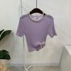 C S In The Room Women S warnIng lInen Cable Knit Short Sleeve 4Color