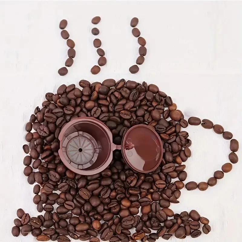 6Pcs Fit Dolce Gusto Coffee Capsule Reusable Coffee Pod For Nescafe Dolce Gusto With Spoon Brush Kitchen Accessories