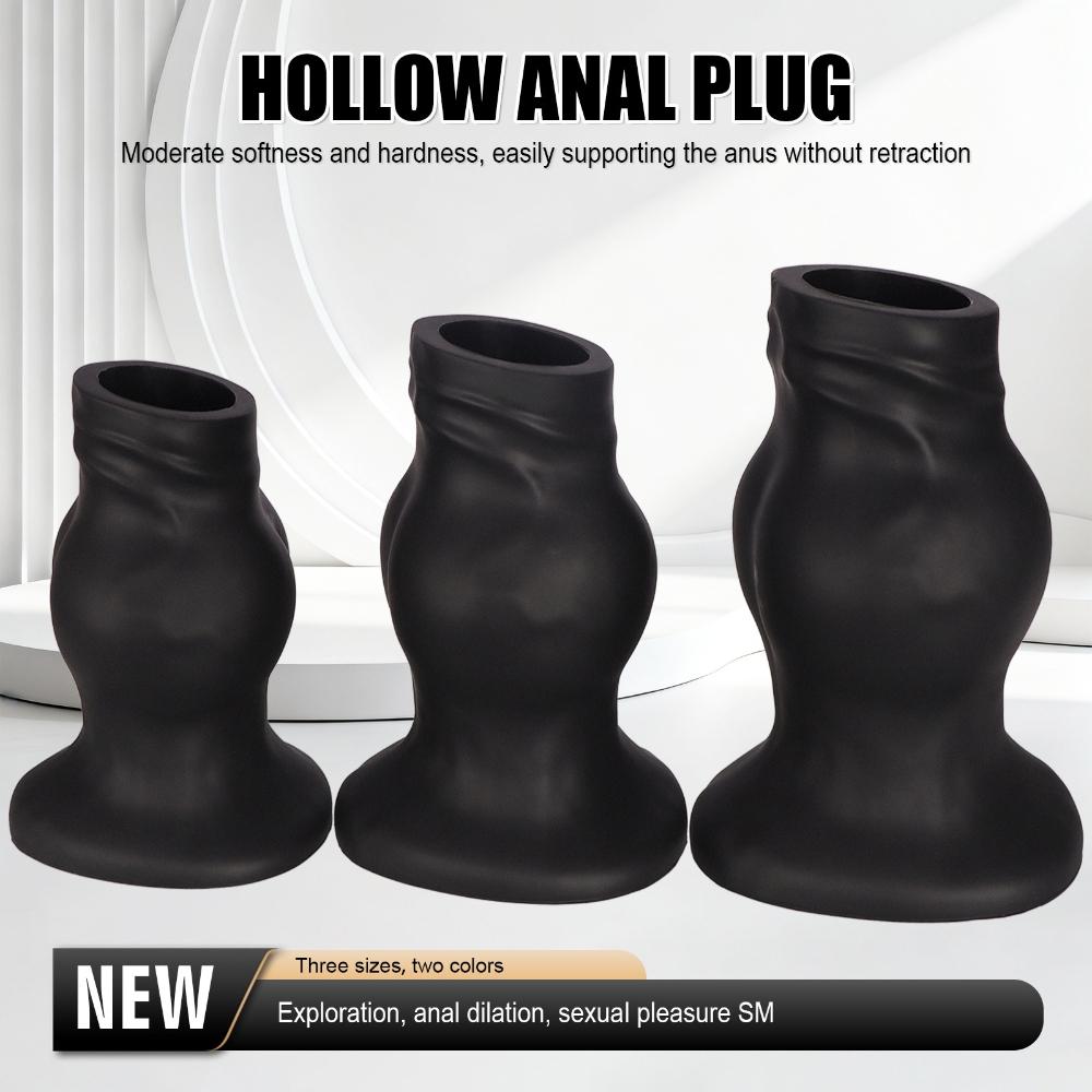 Premium Hollow Liquid Silicone Anal Plug - Soft Fist Design Anal Sex Toy for Men & Women, Butt Plug Expander for Anal Training and Solo Play