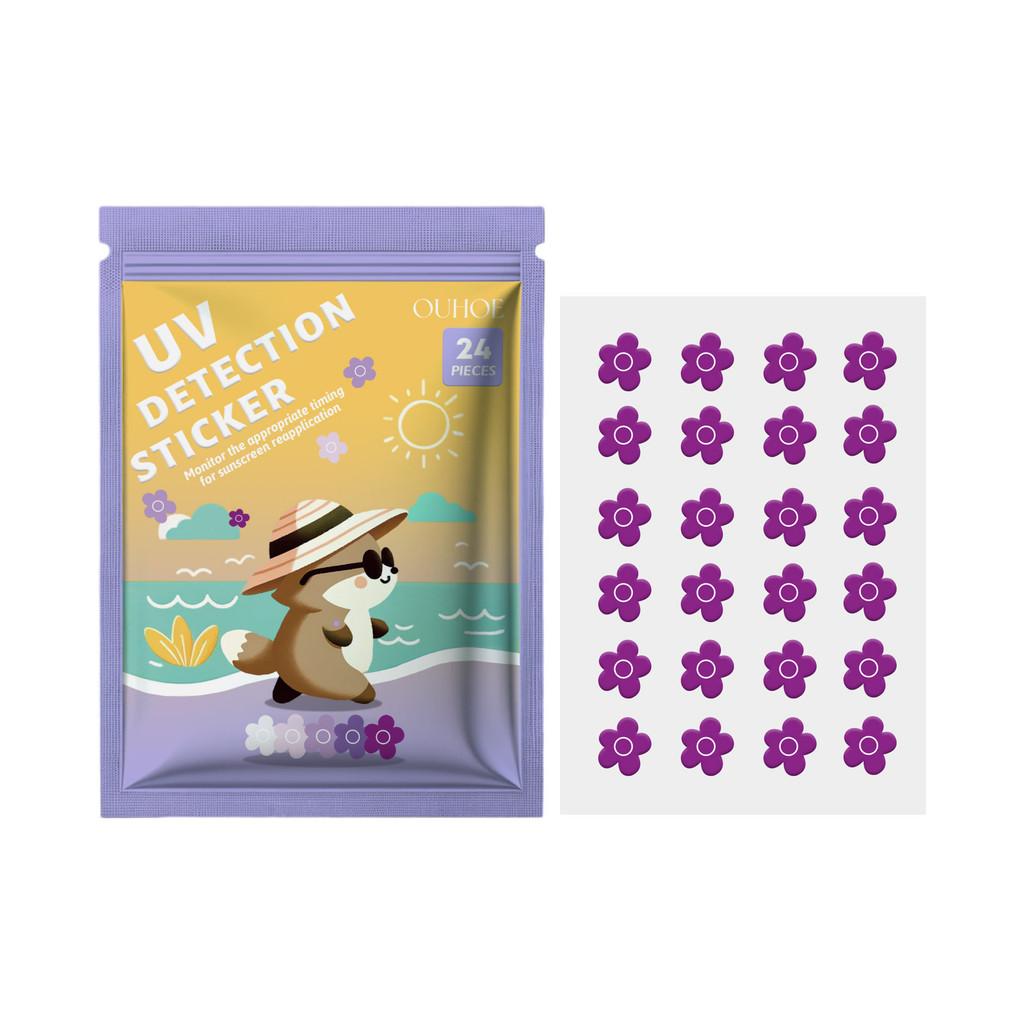 Ouhoe Flower Uv Detection Stickers For Summer Outdoor Skin Protection With Color Changing Feature