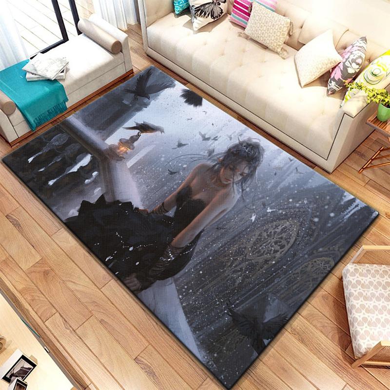 Bivariate ghostblade beautiful Painting Carpet for Living Room Large Area Rug Black Soft Carpet Home Decoration Mats Boho Rugs