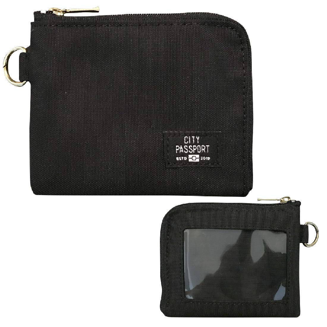 

Slim, compact black wallet with pass and coin purse for men and women (Made in Japan, travel wallet, stylish commuter pass holder) [CITYPASSPORT]