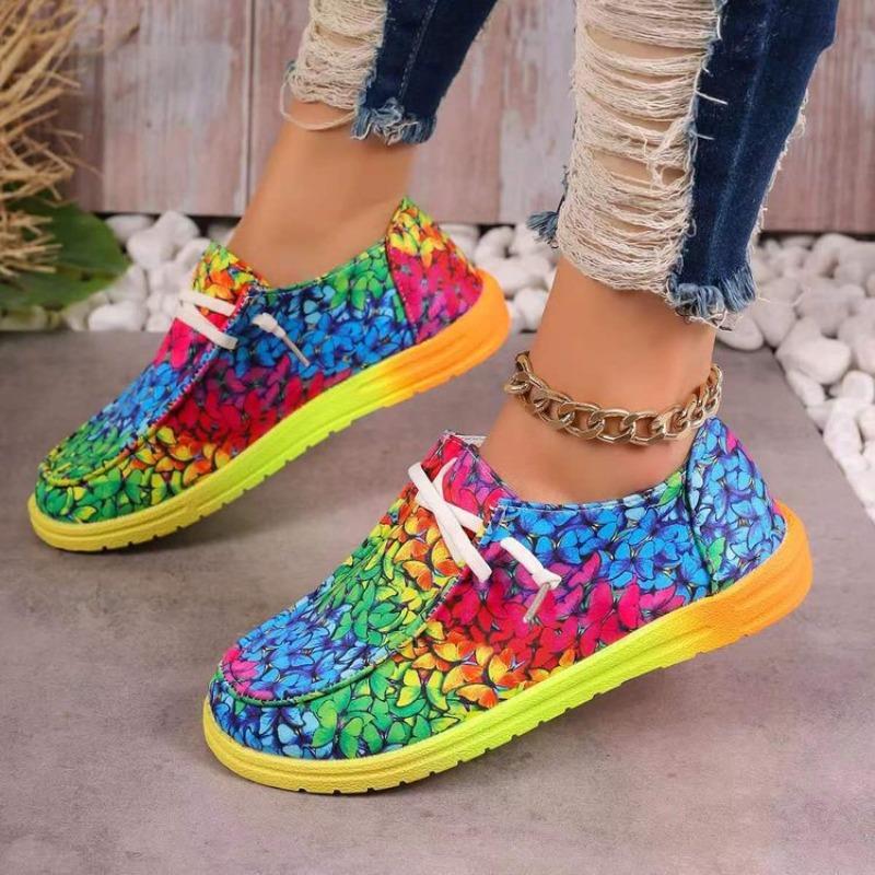 New Large-sized Lace-up Low-top Women's Lazy Canvas Flat Single Shoes