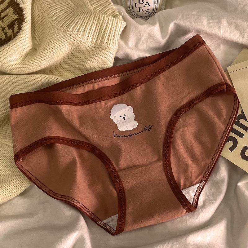 2025 New Style Japanese Cute Girl Pure Cotton Mid-Waist Antibacterial Summer Briefs - Soft & Comfortable