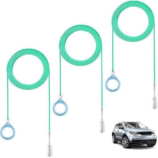 3 pcs Auto Sunroof Drain Cleaning Tool, 120 Inch Long Flexible Tube Cleaning Brush, Drain Brush Pipe Cleaners for Car Sunroof Windshield Wiper Drain