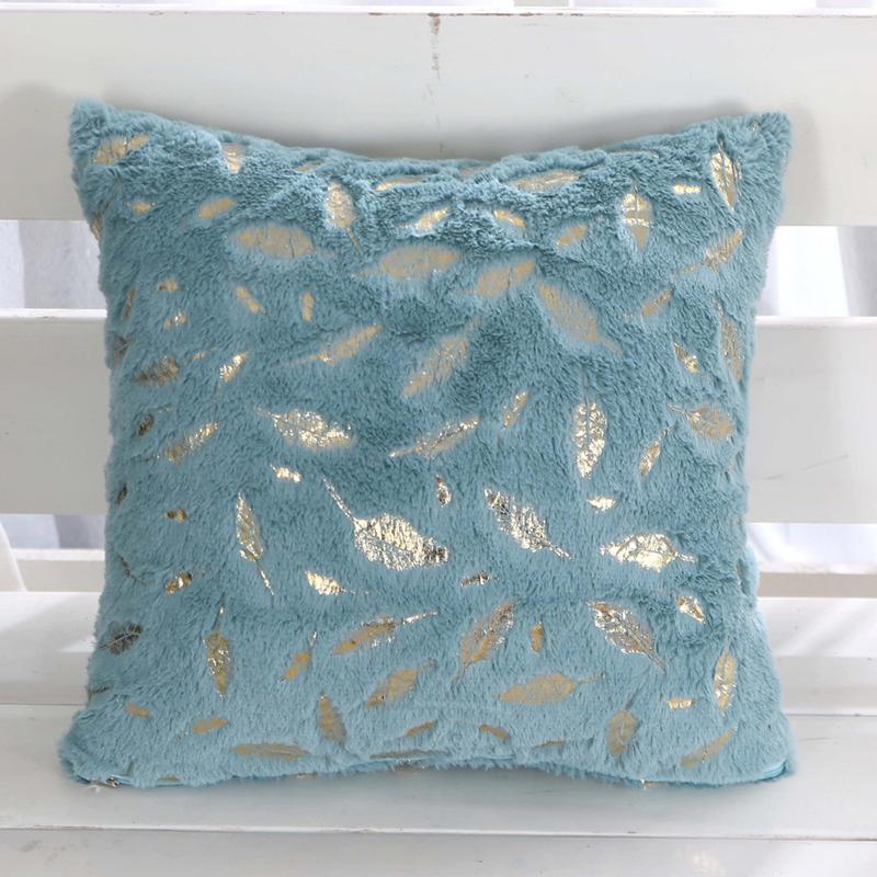 1Pc Plush Thick Leaf Pattern Soft Cushion Covers Sofa Couch Pillow Pillowcase 43x43CM