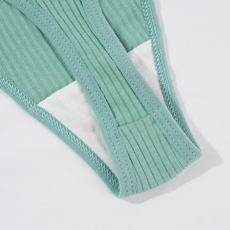 3 bucăți chiloți din bumbac cu dungi verticale pentru femei, tanga simplă confortabilă, lot de lenjerie sexy pentru femei