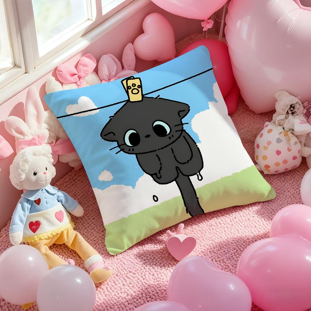 Restrained Animal Anime Kwaii Cute Cushion Cover Pattern Printed Pillowcase for Living Room Sofa Cushion Cover & Bedroom Decor