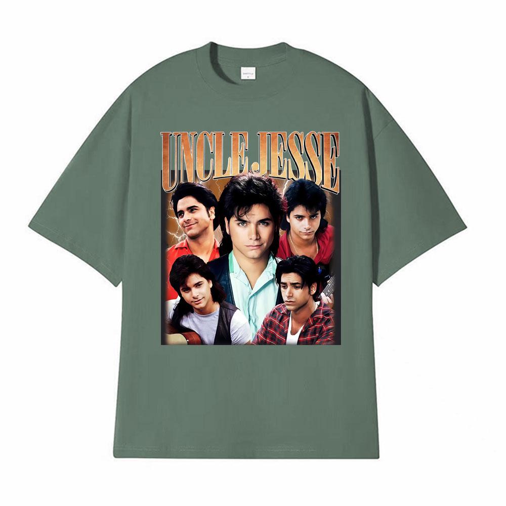 Uncle Jesse Full House Tribute Tee John Stamos 90s Vintage Tshirts for Men Women Gothic High Street 100 Cotton Comfort T Shirt