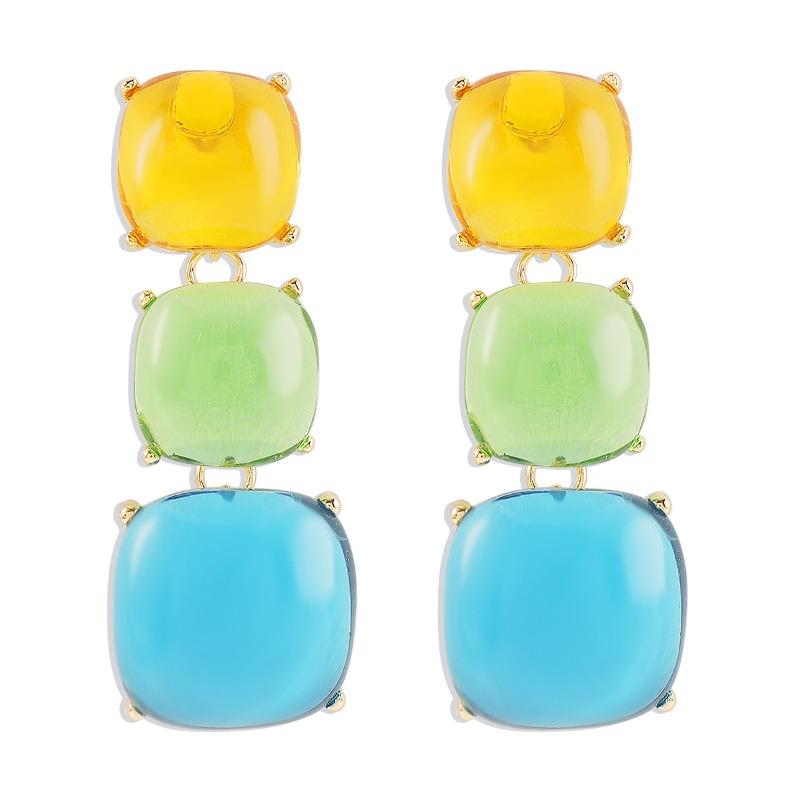 Catena da collo in gel per abbinamento colori Meier, set di orecchini con collana geometrica bohémien ZA da donna