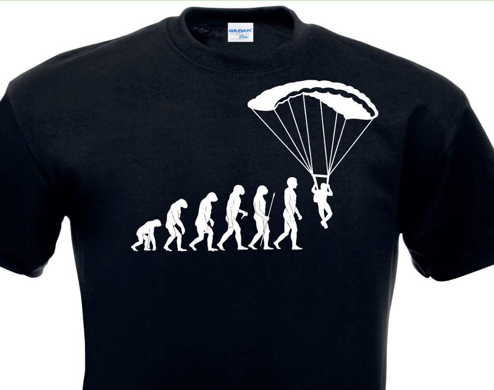 Fashion Black T Shirt Skate T Shirt Evolution Clothes Skydiver Base Jump Para Plane Airplane Hip Hop Tee Shirt Streetwear