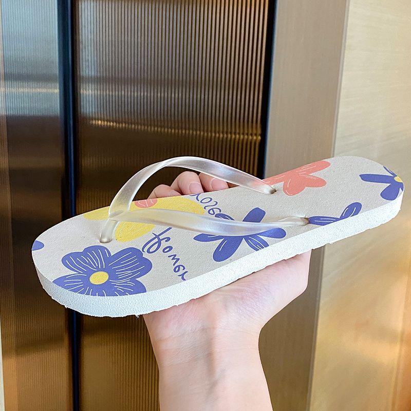 Fashion Flat Flip Flops Shoes for Women on Beach Slides Outside Woman Slippers New Style Korea Summer Sandals Sale Pvc Casual Footwear