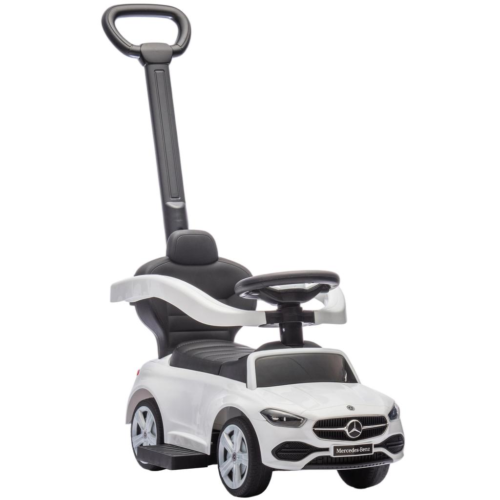 Ride-On Toy for Children, Licensed Mercedes-Benz, Push Car, Removable Handle, 91 x 40 x 83 cm, White
