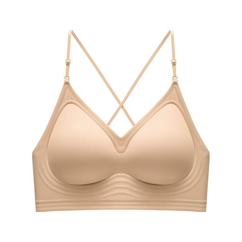 Sexy Summer Neck Cross Beautiful Back Seamless Jelly Strip Big Halter Gather Comfortable Breathable Versatile Underwear Women