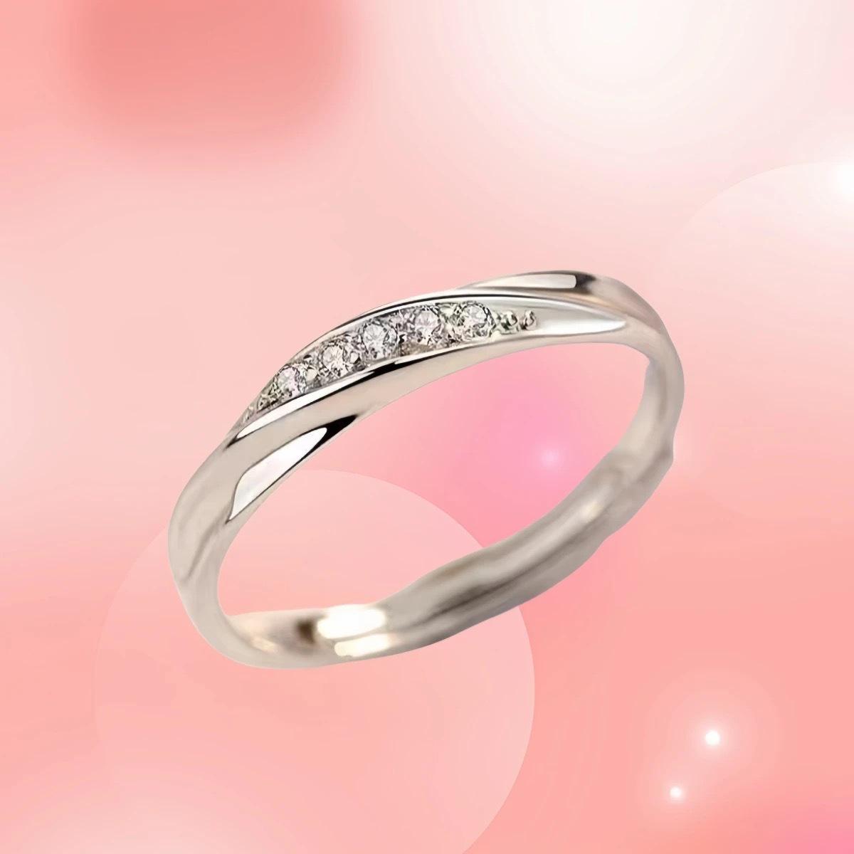 

Женское кольцо из сплава с шестью крапанами и цирконом для помолвки и свадьбы – Элегантный парный стиль Adjustable