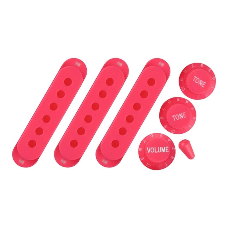 Пластиковая крышка звукоснимателя для электрогитары, крышка сингла с ручкой регулировки громкости и тембра, аксессуары для электрогитары розовый