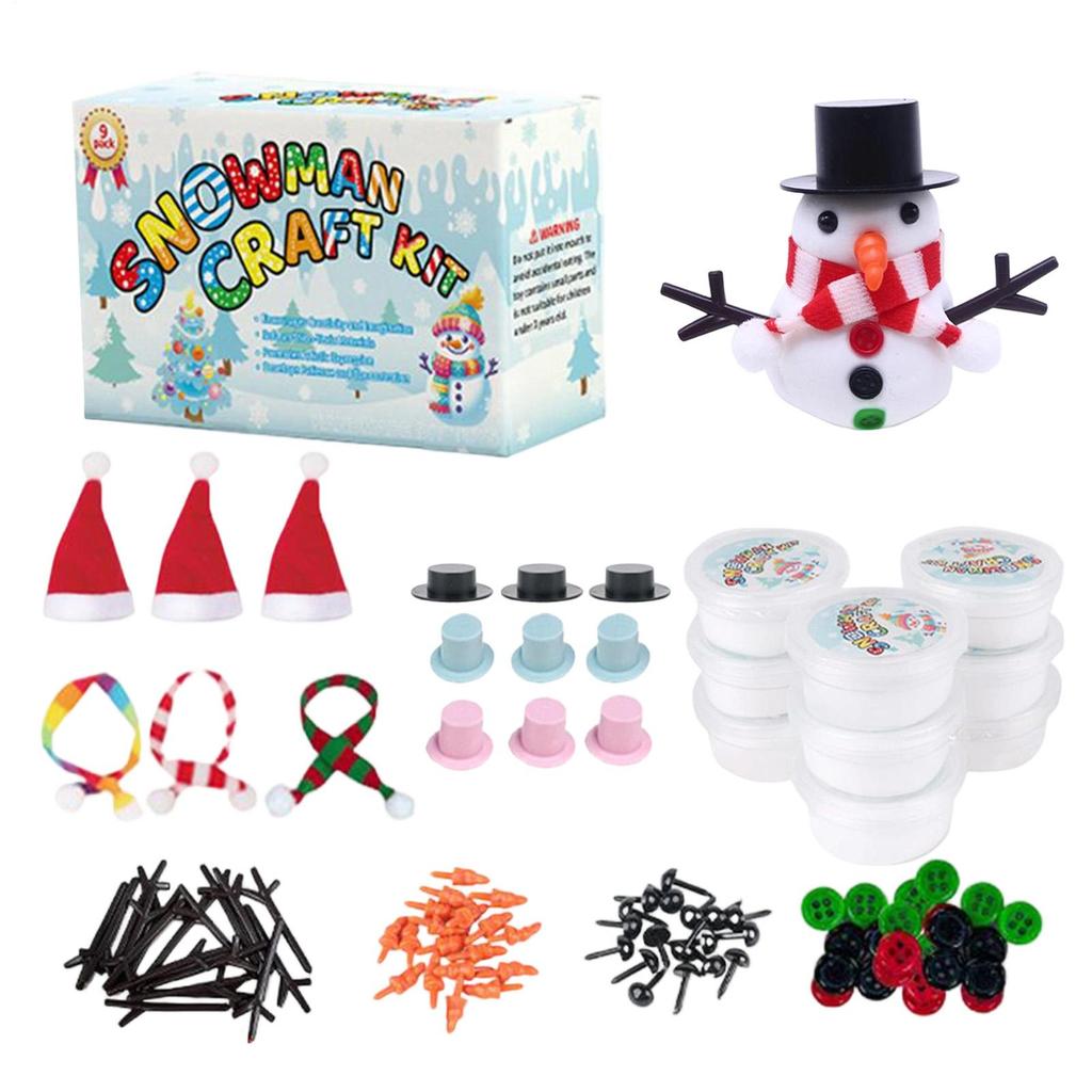 Handgemachtes Weihnachts-Schneemann-Bauset DIY Baue einen Schneemann Knete-Set Weihnachts-Kunst Handwerksaktivitäten Weihnachtsgeschenke