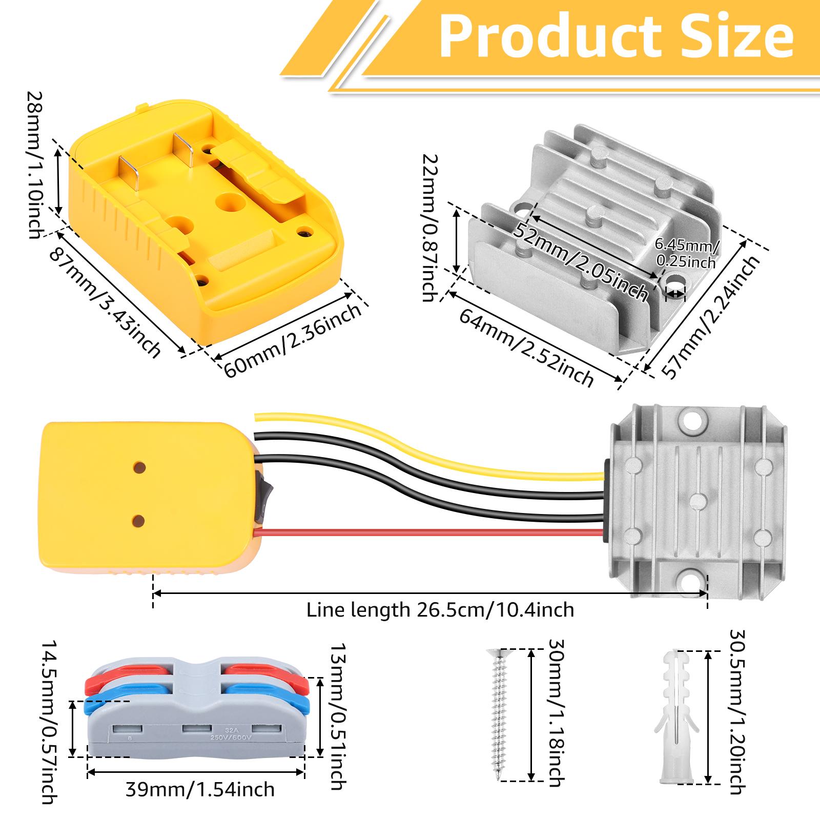 

20V to 12V Step Down Converter for Dewalt 20V Battery Voltage Regulator with Over-Discharge Protection 120W DC for Golf Cart RC