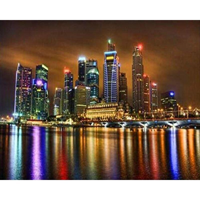 5D Diamond Embroidery City Landscape Full Drill Diamond Painting Cross Stitch  Mosaic Home Decoration