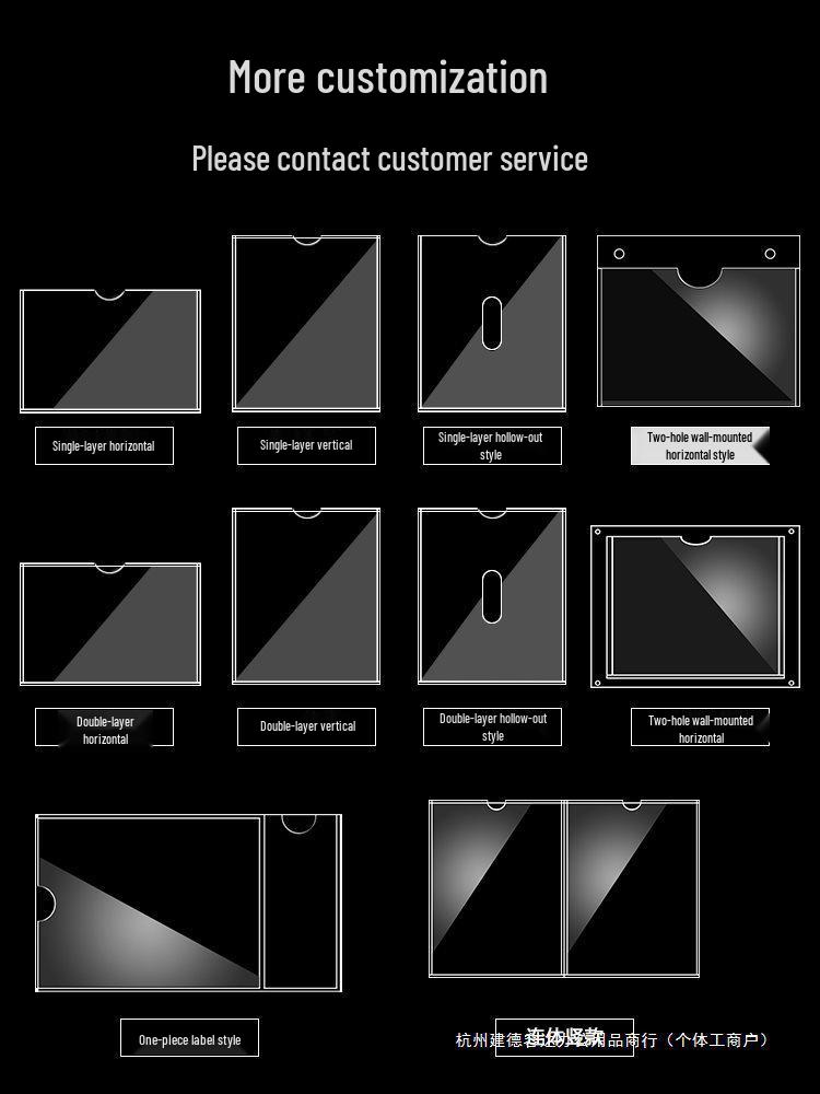Acrylic A4 Display Board with Card Slot for Advertising, Signage, File Storage, and Notice Board