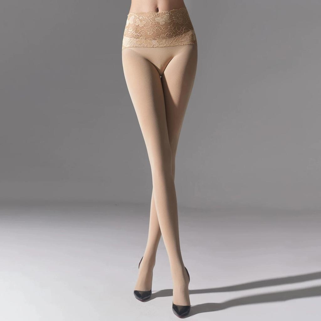 Autumn Winter 20 Velvet Pantyhose Women's High Waist Lace Leggings Warm Shaping Slim Leg Pack Hip Woman Tights Sexy Pantyhose