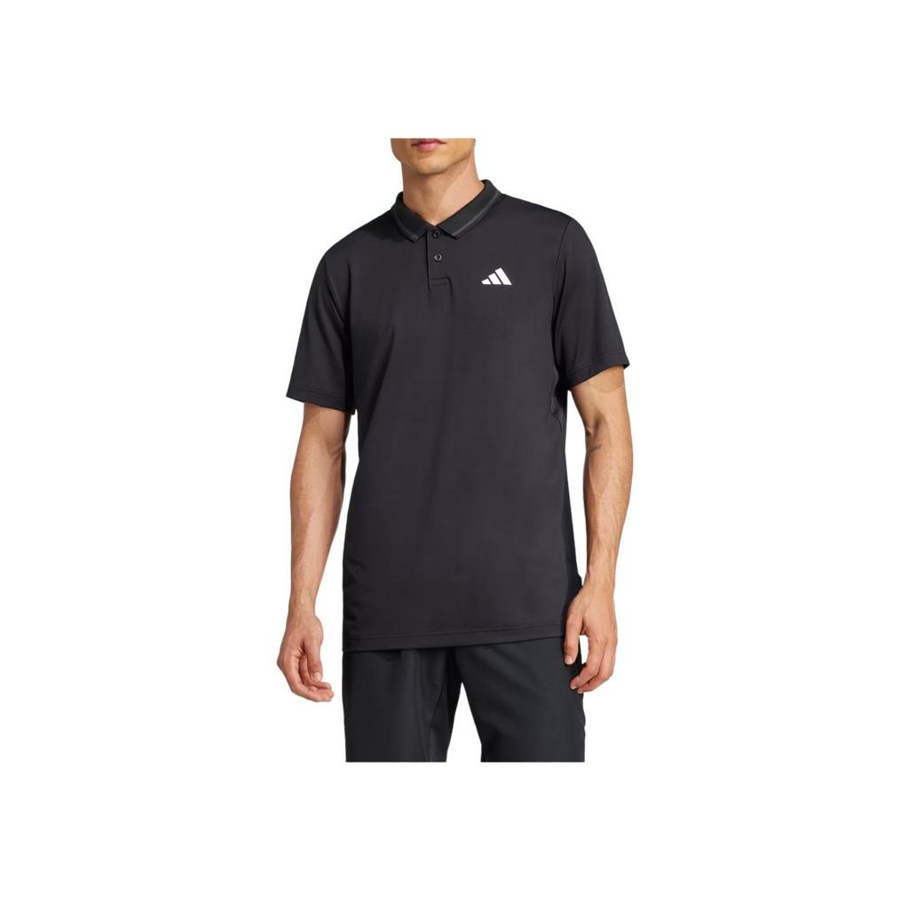 Adidas Logo Polo Shirt Men Tops Black JF8424