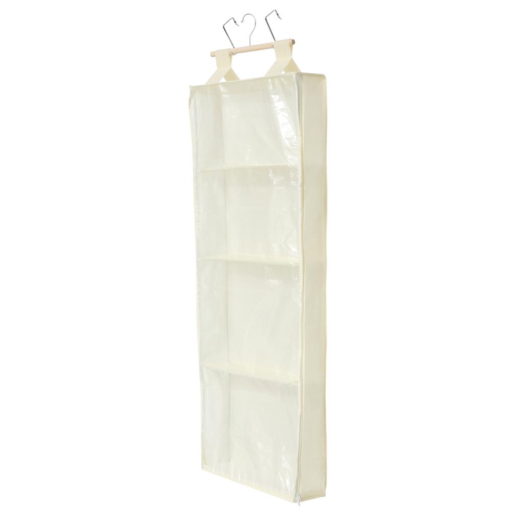 Wall Mounted Hanging Yarn Storage Bag Knitting Organizer with 4 Compartment Large Capacity Hanging Yarn Holder for Household